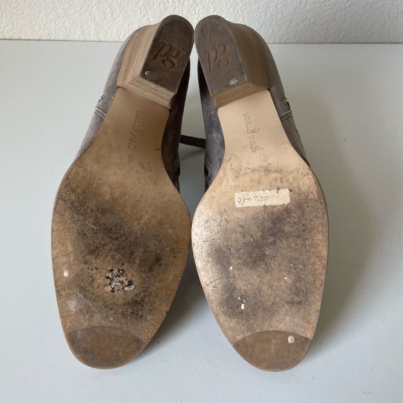 Paul Green Malibu Womens Ankle Boots 7 Metallic Leather Nubuck Sliced Zipper - Picture 9 of 12